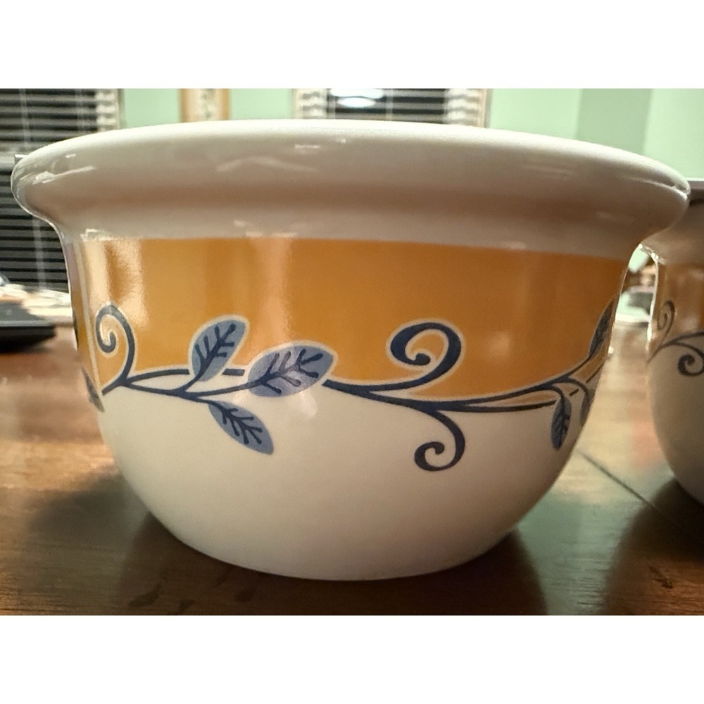 Vintage Corelle Coordinates Casa Flora Ramekins Stoneware 7 Oz - Set of 2